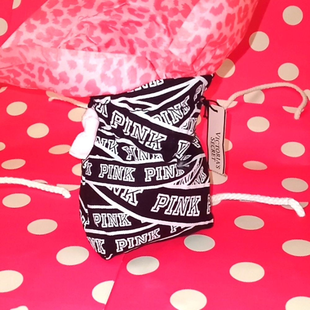 PINK mini bag , black and white.